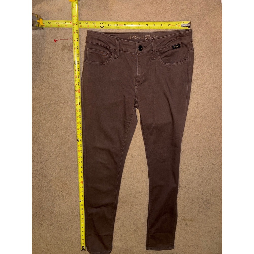 Mavi Gold Alexa Mid Rise Skinny Jeans Brown Stretch Denim Size 27 x 32 T50-44